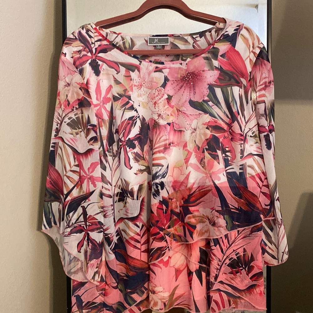 IN Collection layered flower blouse